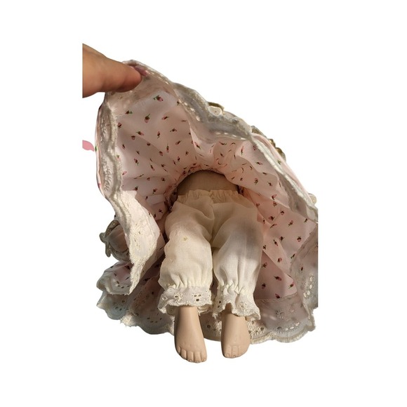 Royalton collection Porcelain‎ Doll Blonde Curly Hair Blue Eyes Pink Dress - Picture 6 of 9